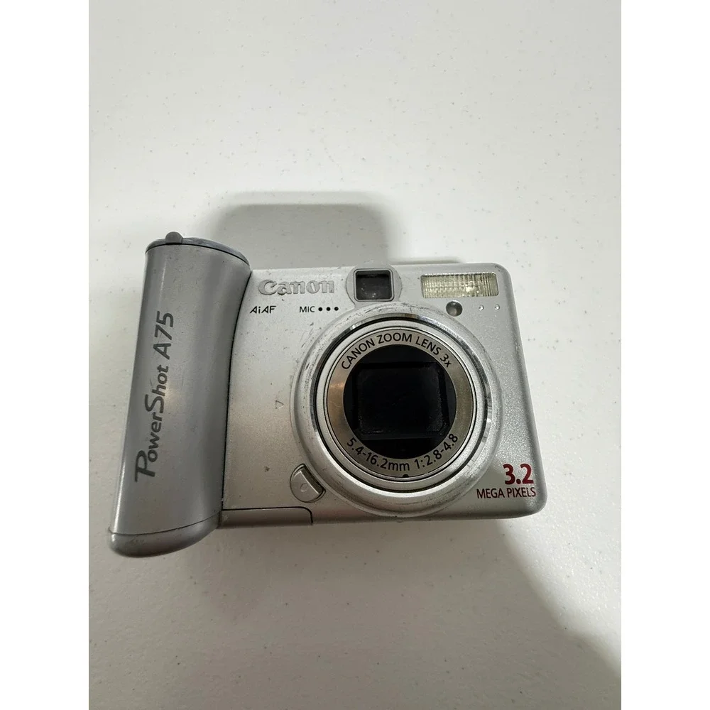 Canon PowerShot A75 Silver 3.2MP Digital Camera 3x Optical Zoom PC1202 TESTED